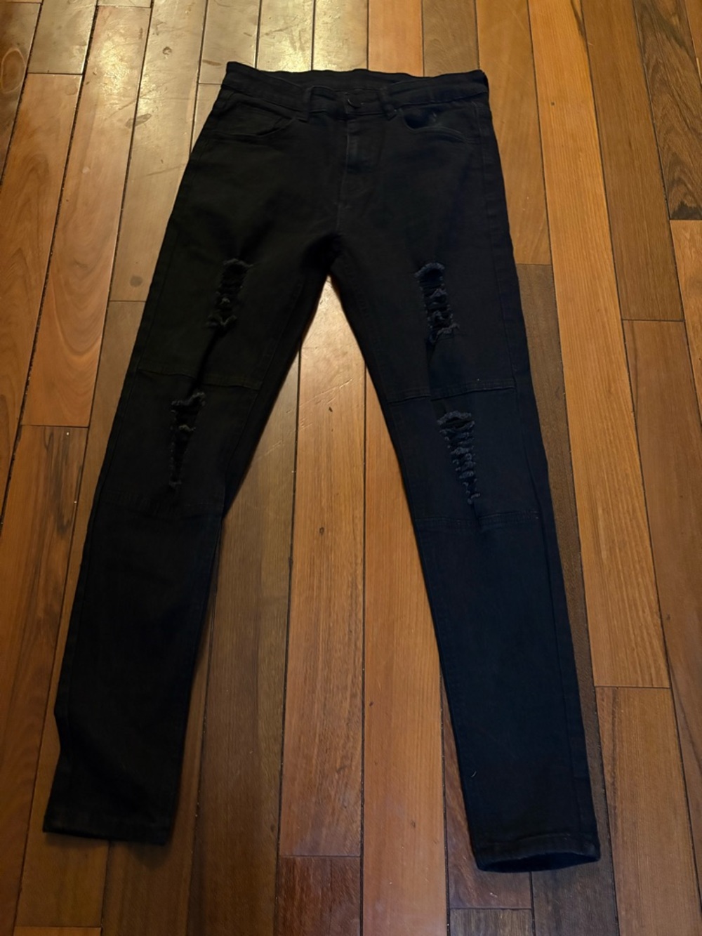 Men's Shein Distressed Black Skinny Jeans sz 30